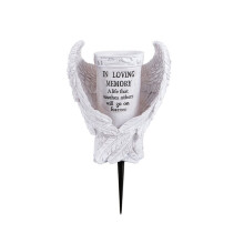 Angel Wing Cemetery Vase with Stake in Loving Memory Memorial Grave Flower Holder for Cemetery