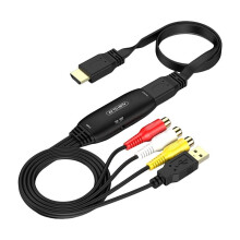 3RCA to -Compatible Converter 1080p/720p AV to HDTV Video Audio Converter RCA Composite +HD Cable Female
