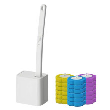 Disposable Toilet Brush Set with Holder, Ocean Lemon Lavender Scented Flower Refills, Bathroom Cleaning Wand Kit