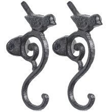 Vintage Cast Iron Bird S-Hook - Rustic Wall Hook for Coats, Bags & Keys, Ideal for Garden Patio Decor