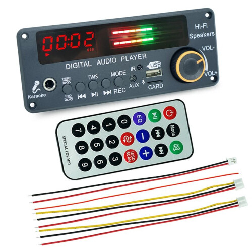 Decoder Board Hands-Free Car 200W Amplifier  MP3 Player  12V MP3 WAV Wireless Music Player Mic USB TF FM