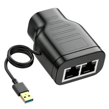 Adaptador RJ45 Splitter 1000Mbps 1 para 2 Conector de Internet Ethernet LAN Compatível com Cabo Cat5/5e/6/7/8 para Computador Roteador