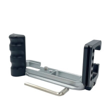For X-T30II X-T20 X-T10 Cameras L-Shape Camera Plate with Hand Grip & Quick Release Plate Black+Silver