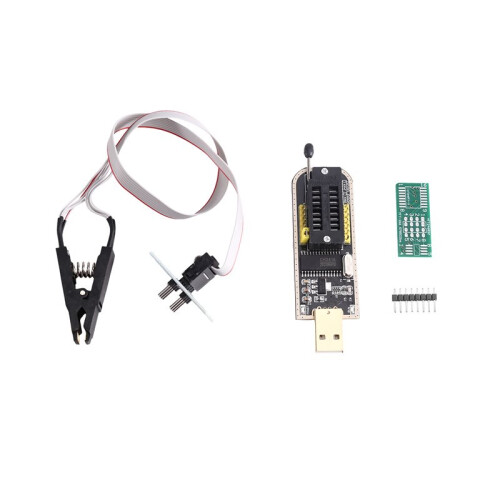CH341B Programmer USB EEPROM Flash BIOS Programmer Kit with SOP8 Test Clip Cable, 1.8V Adapter for NOR NAND Programming