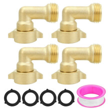 4-Pack 3/4-Inch 90-Degree Hose Elbow Connector (Includes Rubber Washers and Thread Seal Tape)-Faucet Extension Connector