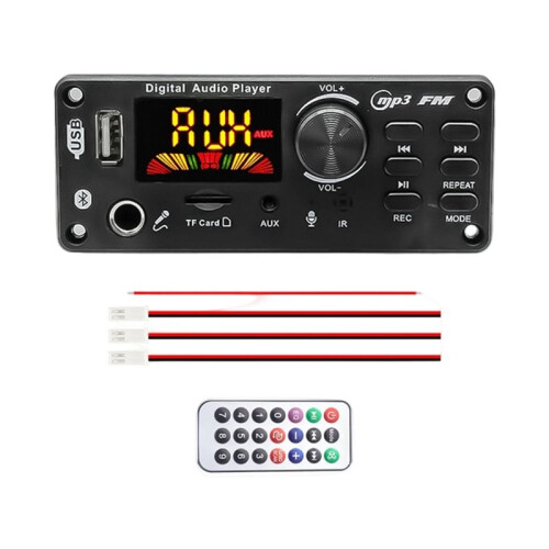 MP3 Decoder Board 2x50W Amplifier Audio Player 12V DIY MP3 Player Car FM Radio Module TF USB Mic Record Call