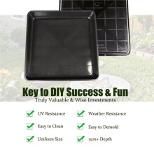 6 Pcs Stepping Stone Mold - Square Plastic Paver Molds for Concrete, Reusable DIY Form for Walkway, Patio,None Cement