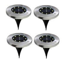 4 Pouce 8 LED Lumières Solaires Étanches pour le Lumière de Disque Extérieure dans le Jardin Chemin Paysager Éclairage Lumière Chaude