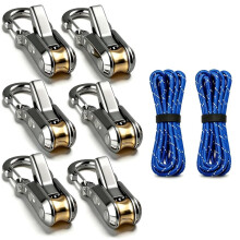 6-Pack Paracord Justerare - Tungt Repjusterare med Rullspännare, Lämpliga för Camping, Presenningar