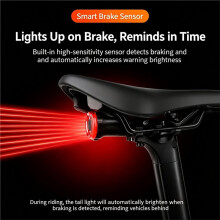 Auto-Bremsensensor Fahrrad-Rücklicht Wasserdicht LED Aufladbares Fahrrad-Rücklicht für Sicherheitssichtbarkeit