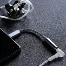 Cabo KZ-AM01 Tipo-C para Adaptador de Áudio de 3.5mm Linha 32bit/384kHz Hi-Fi DAC + Amplificador IC Dual Chip Cabo de Áudio para Fones de Ouvido