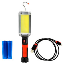 Lampa Robocza LED z Akumulatorem, Przenośna Lampa Magnetyczna z Hakiem, Wodoodporna, Zawiera Dwie Baterie 18650