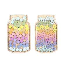 2pcs Wooden Star Jar Children'S Reward System Learning Incentive Tool, Desktop Decoration, Used for Classroom Home