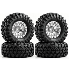 1.3 Tum RC Beadlock Hjul & Däck Set RC Crawler Uppgraderingsdelar för MJX H18P 1/18 för Bronco Off-Road Lastbil Silver