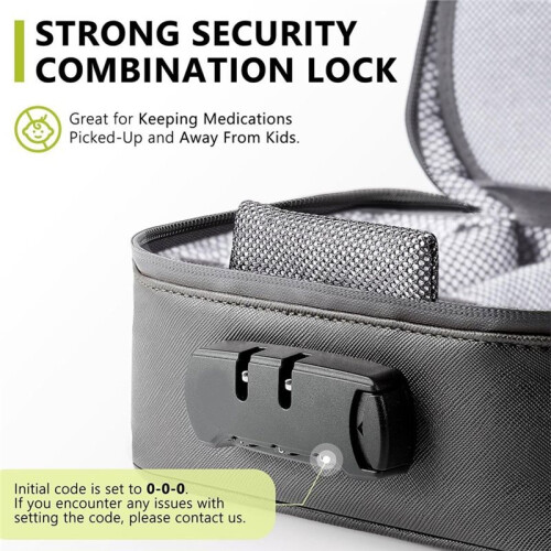 Large Capacity Smell Proof Travel Box with Combination Lock and Removable Compartments 2