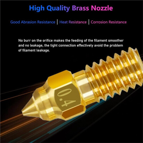 6pcs Brass Nozzle Kit for  Series V3 SE/5 S1/7, Includes 0.4/0.6/0.8mm Sizes with Silicone Covers 1