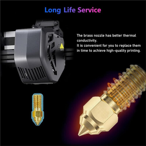 6pcs Brass Nozzle Kit for  Series V3 SE/5 S1/7, Includes 0.4/0.6/0.8mm Sizes with Silicone Covers 2