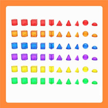 60 Sztuk 3D Kształtów do Nauczania - Bryły Geometryczne dla Dzieci, Manipulacje na Stole Świetlnym, Przezroczyste Zabawki
