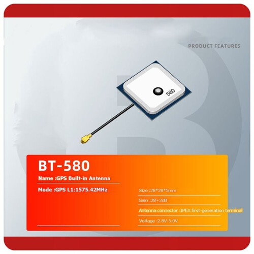 BT-580 32dB High Gain GPS Active Antenna 1575.42MHz Connector SIM808 Ceramic Patch for Navigation Tracking