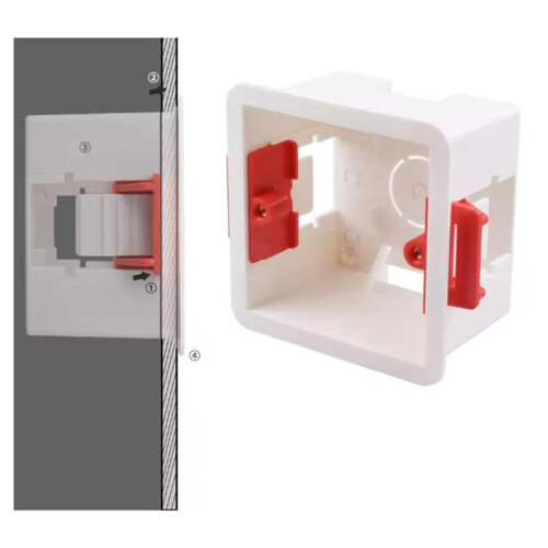 4pcs Type-86 Flush-Mount Junction Boxes for Plasterboard, Suitable for Recessed Electrical Installations 1