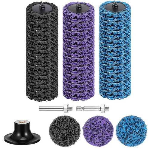 Conjunto de 63 Discos de 2 Polegadas com Troca Rápida para Retificadora e Furadeira, Malha de Nylon Revestida de Diamante, Haste de 1/4"