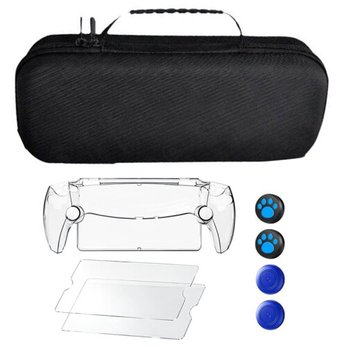 Accessory Kit for  Portal: Portable Carrying Case, Protective Shell, Screen Protector, and Thumbstick Caps.