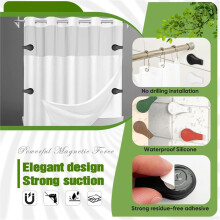 4 Pinces Magnétiques en Silicone pour Rideau de Douche, Maintiennent le Rideau Fermé et Empêchent les Éclaboussures D'Eau sur le