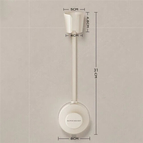 Suction Cup Hair Dryer Stand - Versatile Bathroom Organizer with Powerful Hold Grey 2