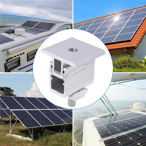 Solar Panel Mounting Bracket Adjustable 35-50mm Medium Clamps, Aluminum for Fixing Photovoltaic Solar Panel Modules 1