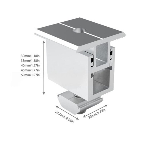 Solar Panel Mounting Bracket Adjustable 35-50mm Medium Clamps, Aluminum for Fixing Photovoltaic Solar Panel Modules 2