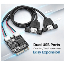 M.2 A+E Key Naar Dual USB 2.0 Adapterkaart 480Mbps USB HUB-Uitbreiding voor Laptop/Notebook