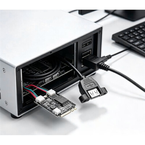 Scheda Adattatore da M.2 A+e A Doppia USB 2.0, Hub USB da 480 Mbps per Laptop e Notebook 2