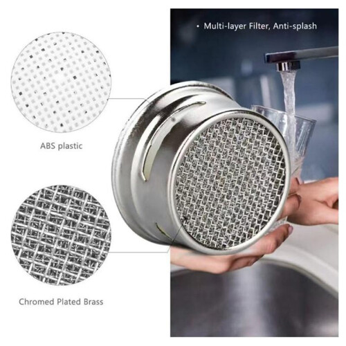Water Saving Faucet Tap Aerator with Replaceable Filter Mixed Nozzle 24mm Thread - Bathroom Faucet Bubbler Replacement 1