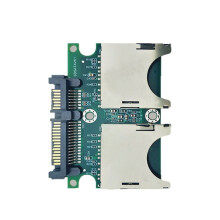 Adaptador Conversor de Cartão de Memória Duplo de 2 Portas para Cartão SSD (2x para 15 Pinos + 7 Pinos)