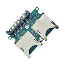 Adaptador Conversor de Cartão de Memória  Duplo de 2 Portas para Cartão SSD  (2x  para  15 Pinos + 7 Pinos) + Estojo