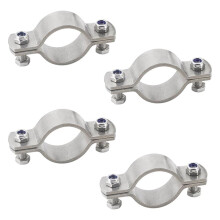 4-Delige Set van 304 Roestvrijstalen, Robuuste, Handgreeploze Platte Buisbeugels van 3-1/2 Inch (9,9 cm) voor Binnendiameter 88,9 mm