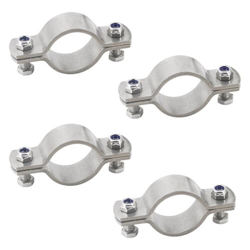 Pacote com 4 Braçadeiras de Aço Inoxidável 304 para Tubos Planos de 3-1/2 Polegadas (88,9 mm) de Alta Resistência