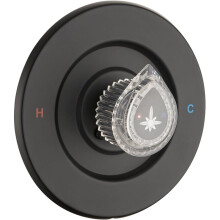 Embedded Shower Faucet Trim Kit for Moen Fit Chateau Valve Only, Pull- Push-Off Design Knob Handle, Matte Black, 1PC
