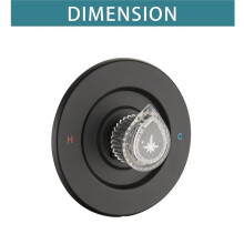 Embedded Shower Faucet Trim Kit for Moen Fit Chateau Valve Only, Pull- Push-Off Design Knob Handle, Matte Black, 1PC