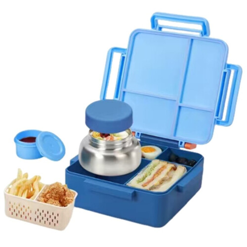 Portable, Leak-Proof, Multi-Compartment Lunch Box-Designed with A Handle, Suitable for Children with Insulated Container 1