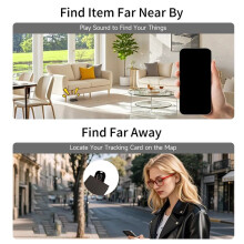 2pcs  Wallet Tracker Card for Pets Wireless Charging Works for  Find My (IOS Only) IP68 Waterproof Tracker