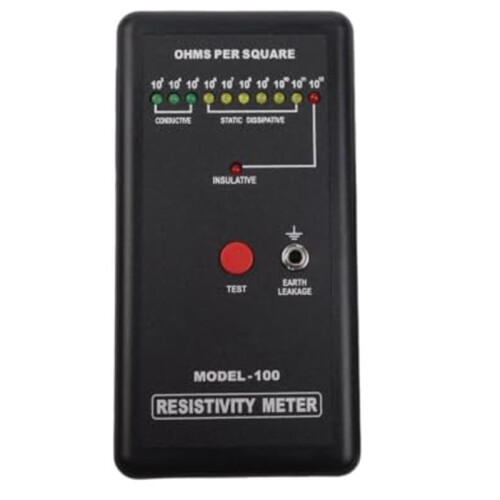 Digital Surface Resistivity Tester ESD Anti-Static Resistance Meter with Grounding Wire, Portable Device for Engineering 1