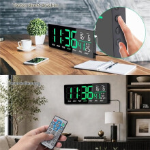 15.5 Inch Digital Wall Clock,with Seconds Timing and Countdown, Temperature Date Day of the Week,12/24H,for Home Offices