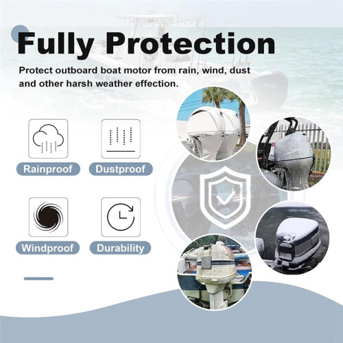 Capa Protetora Impermeável 600D para Motor de Popa de 115 A 225 , Resistente e Compatível com Motores para Mercury, para , para  e para 1