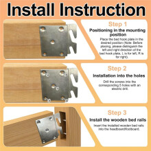 4 Pcs Bed Rail Hooks Plates,Universal Bed Frame Brackets for Headboard Footboard, Replacement Parts with Mounting Screws