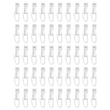 50Pcs Plastic Curtain Pulley Hooks, Light Reliable Replacement Hooks for Shower Curtains Garden Gazebo Drapery