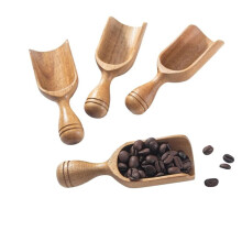 Houten Scheppen voor Kanisters 4 Stuks Houten Schep voor Potten 4,5″ Bloemschep Koffiescheppen voor Gemalen Koffie Maatlepel