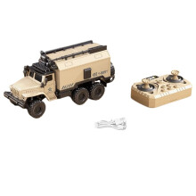 1: 64 Desktop Legierung Fernbedienungskarte Vierradantrieb Sechsradtransport Fahrzeugsimulationsmodellspielzeug 7D Gelb