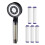 Black High Pressure Shower  with Filter, 5 Modes Adjustable Large Flow Rainfall Spray Bathroom Accessory Set 1