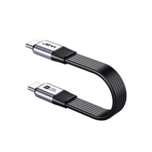 JEYI Cabo Ultra Curto Duplo Type-C USB4 V2.0 80Gbps Cabo de Núcleo de Cobre Plano Completo para Transferência de Dados e Carregamento Rápido
